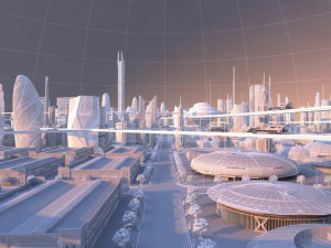 Futuristic city 3D Model