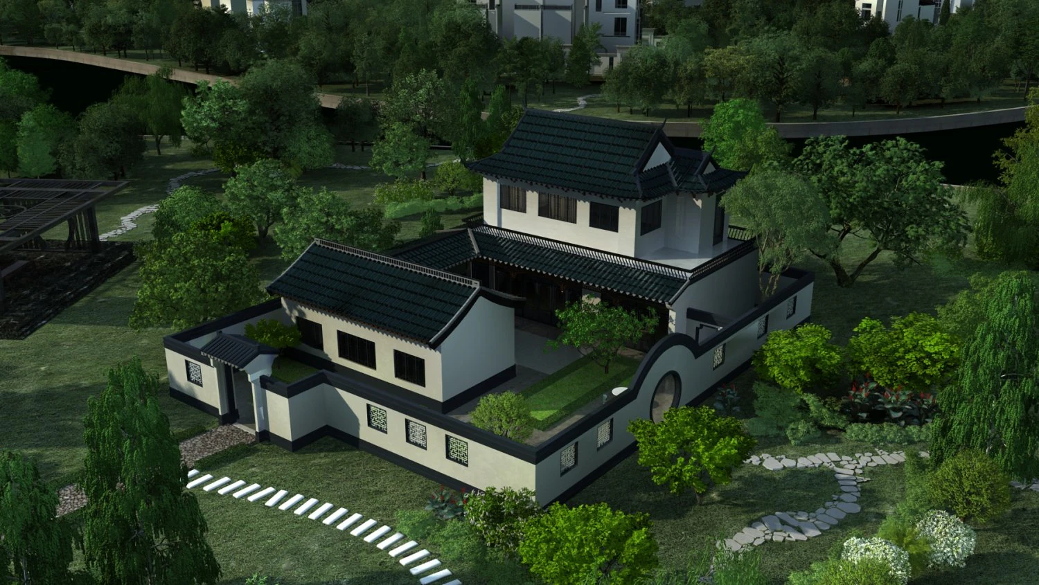 Villa 3D Model .c4d .max .obj .3ds .fbx .stl .blend