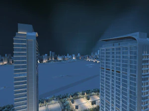 City night view 3D Model