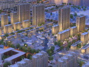City snow scene 3Dモデル