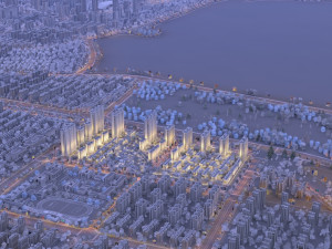 City snow scene 3Dモデル