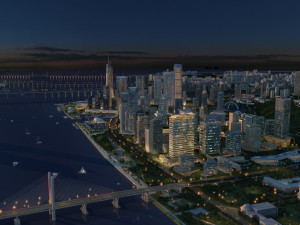 City night view 3D Model