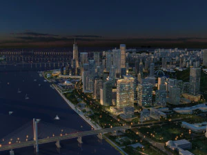 City night view 3D Model