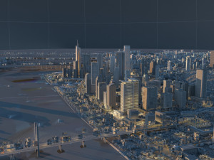 City night view 3D Model