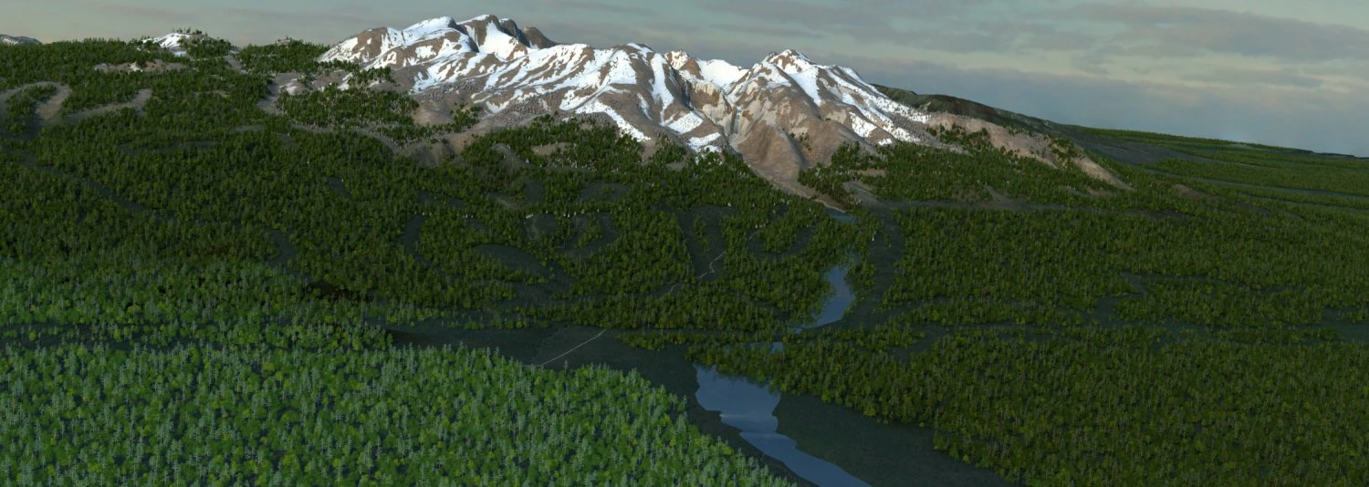 Snow mountain 3D Model .c4d .max .obj .3ds .fbx .stl .blend