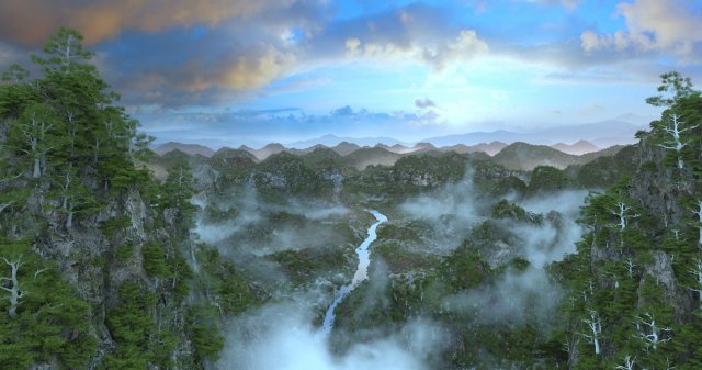 Guanyin Mountain 3D Model .c4d .max .obj .3ds .fbx .stl .blend 
