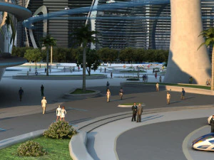 미래 건물 3D 모델