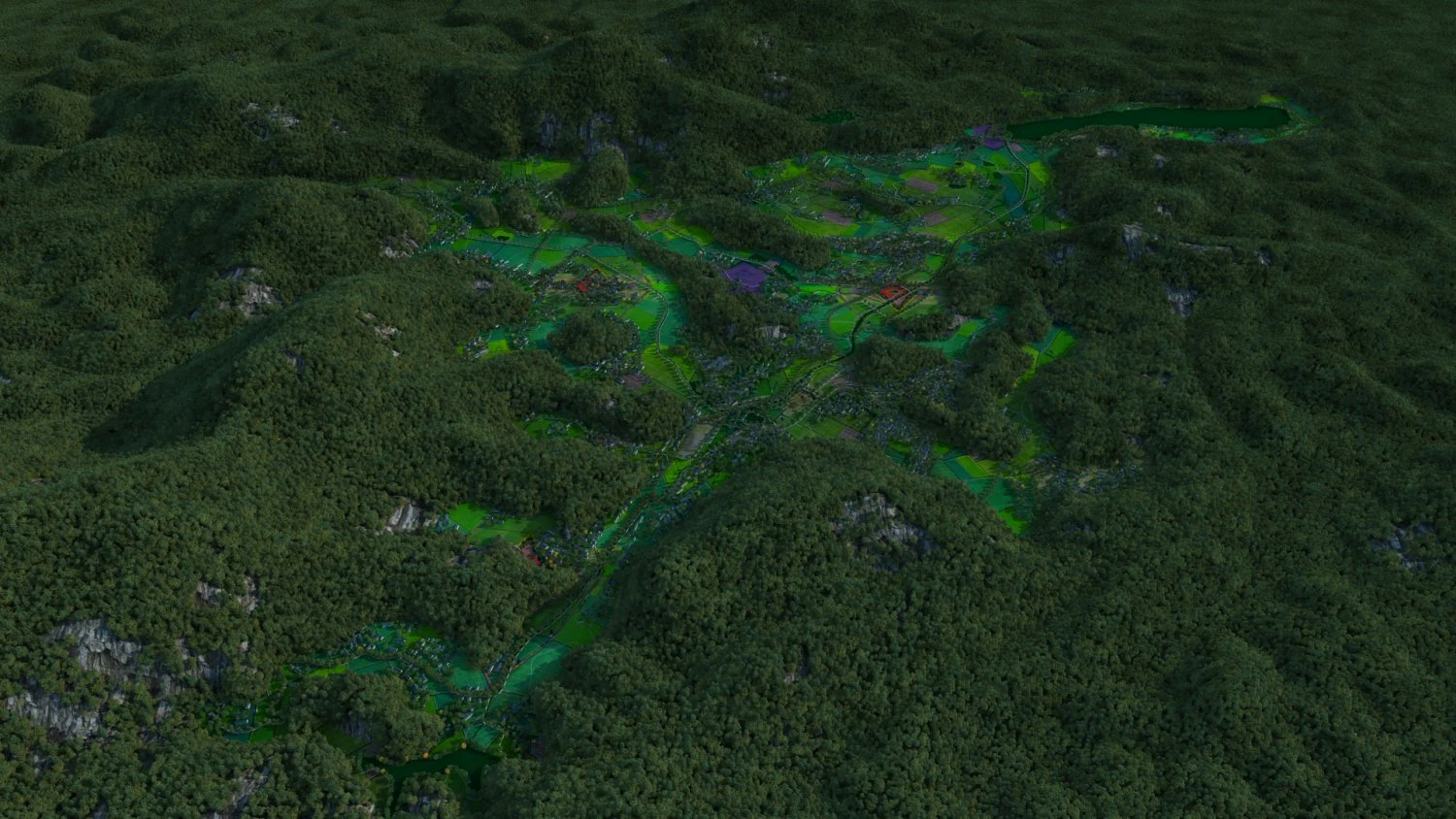 Mountain village 3D Model .c4d .max .obj .3ds .fbx .stl .blend