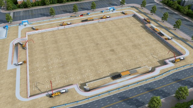 Construction site Modello 3D .c4d .max .obj .3ds .fbx .stl .blend