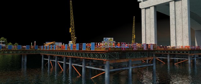 Build the bridge 3D Model .c4d .max .obj .3ds .fbx .stl .blend 