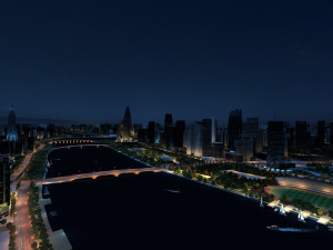 City night view 3D Model
