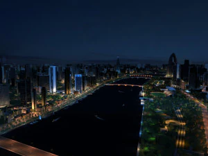 City night view 3D Model