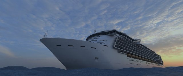 Cruise ship 3D Model .c4d .max .obj .3ds .fbx .stl .blend 