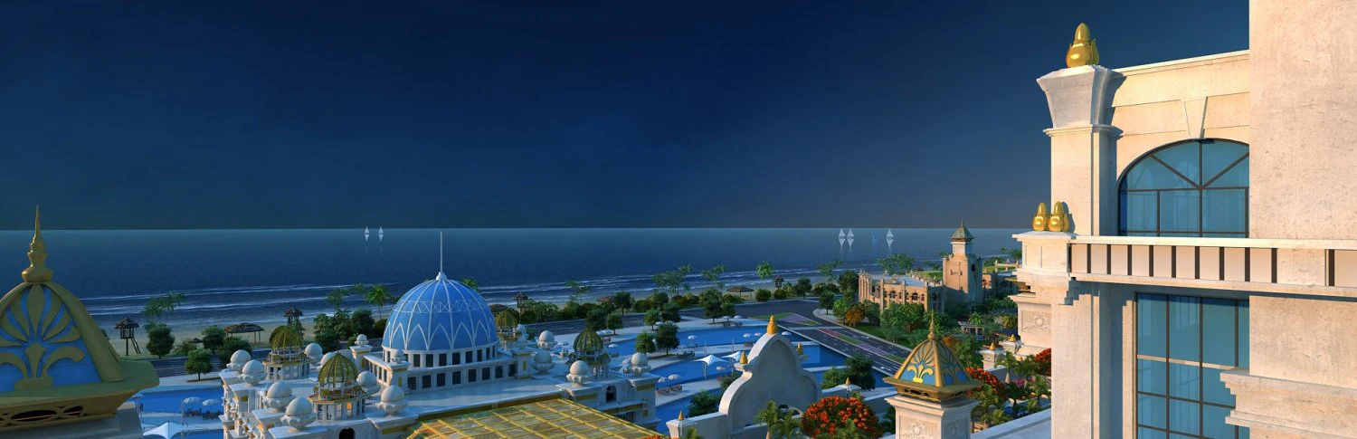 Hotel building 3D Model .c4d .max .obj .3ds .fbx .stl .blend 