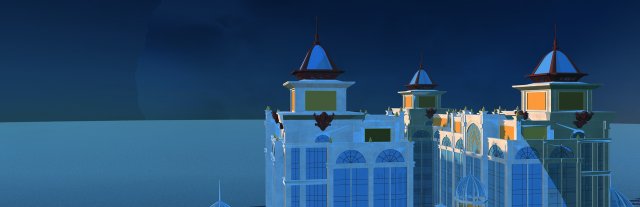 Hotel building 3D Model .c4d .max .obj .3ds .fbx .stl .blend 