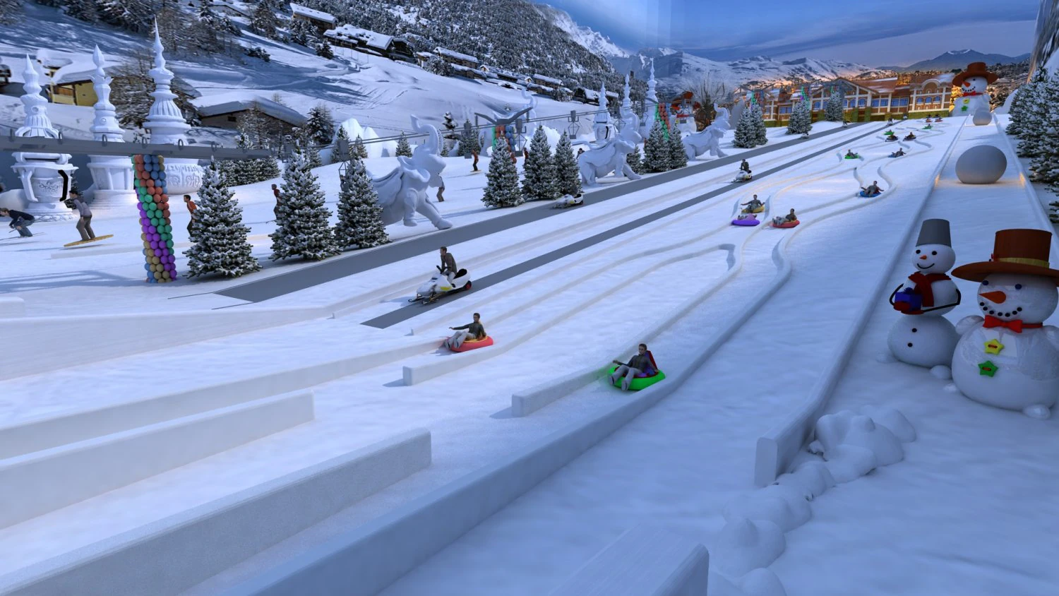 Ski facility 3D Model .c4d .max .obj .3ds .fbx .stl .blend 