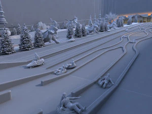 Ski facility 3D Model