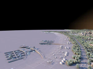 Seaside city 3D Model