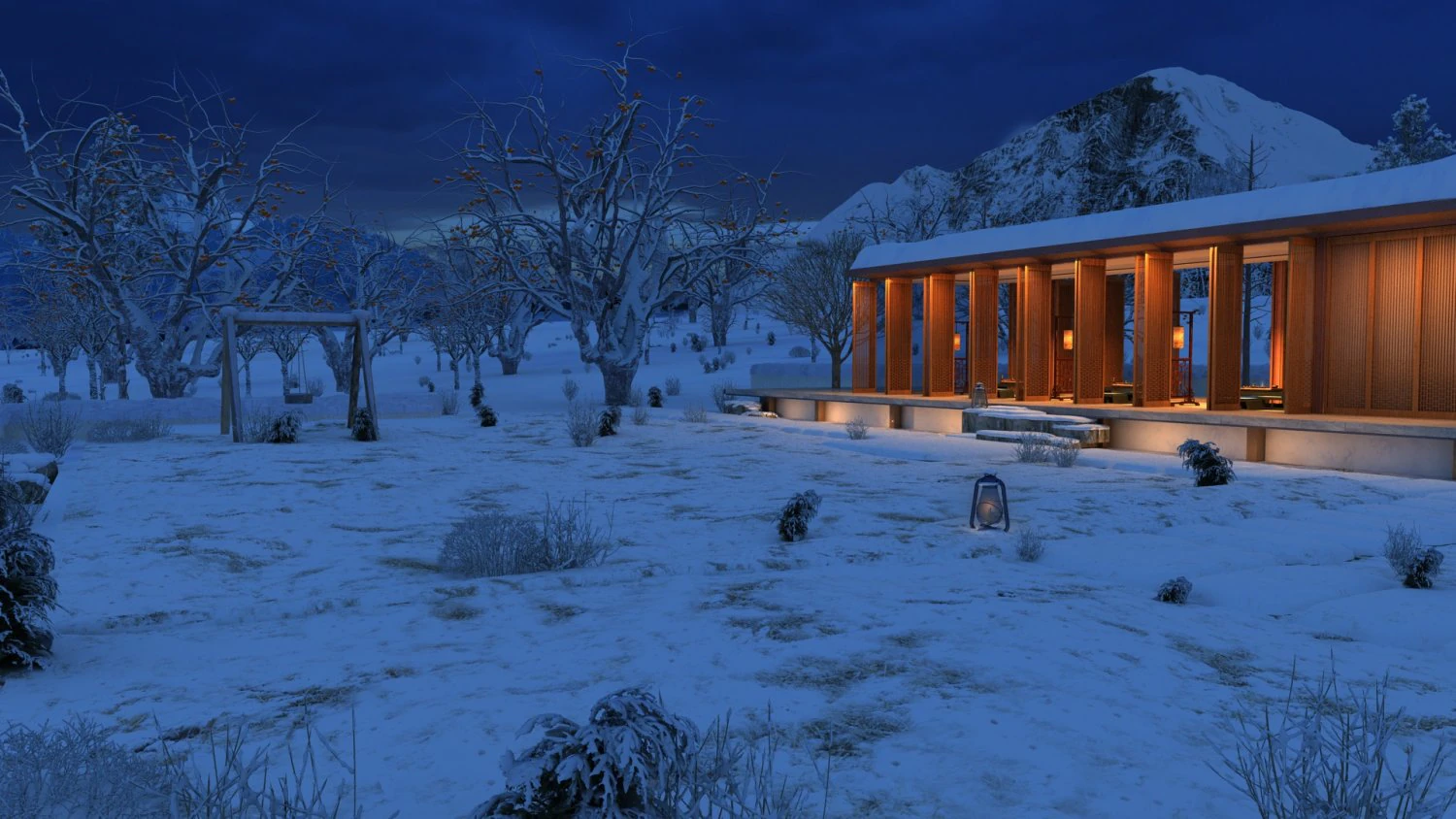 Snow scene 3D Model .c4d .max .obj .3ds .fbx .stl .blend 