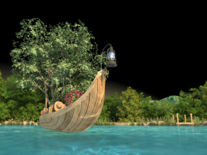 Wooden boat Modèle 3D