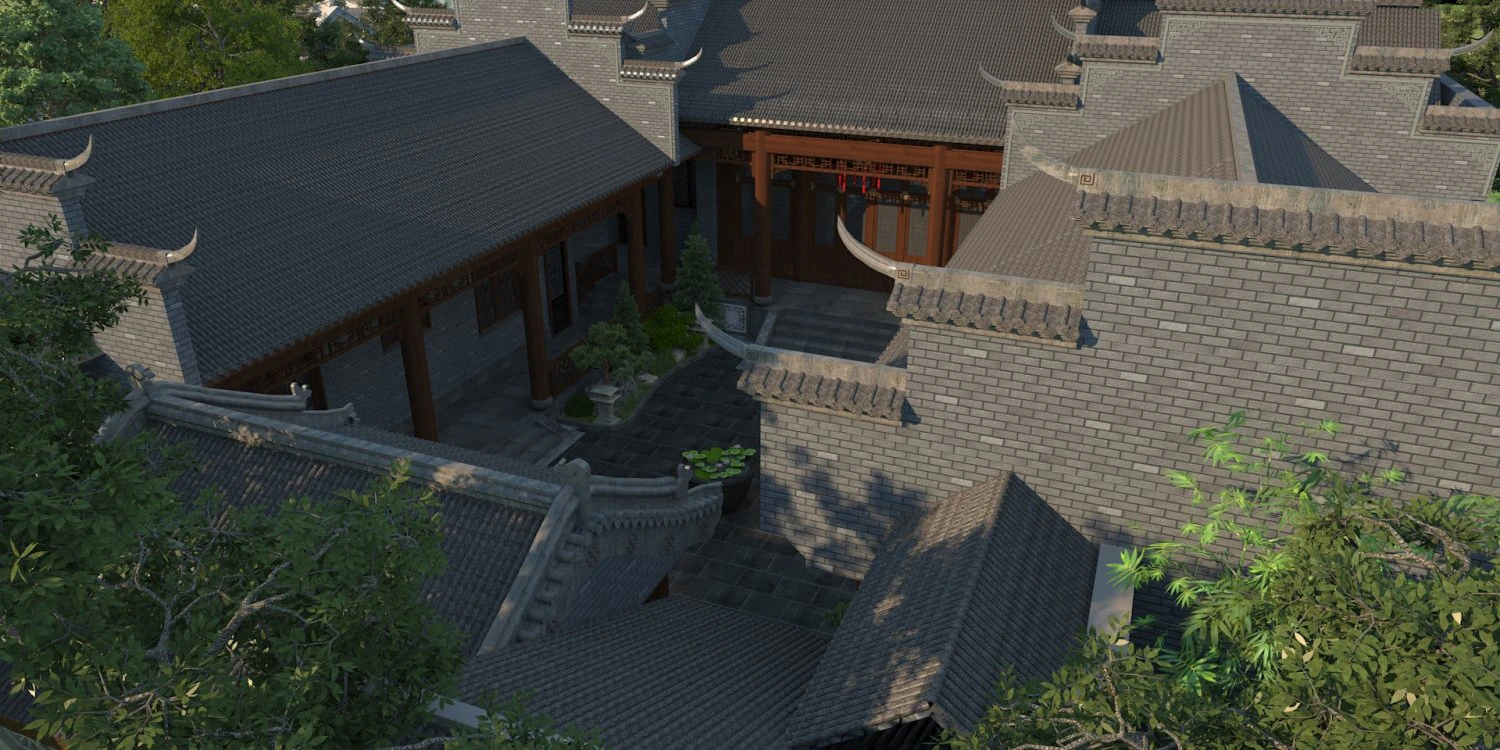 Siheyuan 3D Model .c4d .max .obj .3ds .fbx .stl .blend 