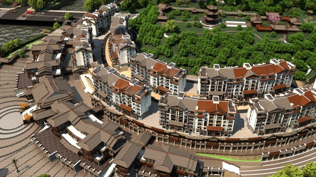 Guizhou Architecture 3D Модель .c4d .max .obj .3ds .fbx .stl .blend 