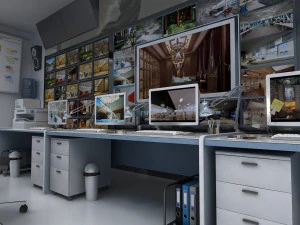 モニタリングルーム 3Dモデル