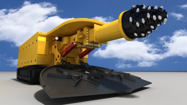 Roadheader 3D Модель .c4d .max .obj .3ds .fbx .stl .blend 