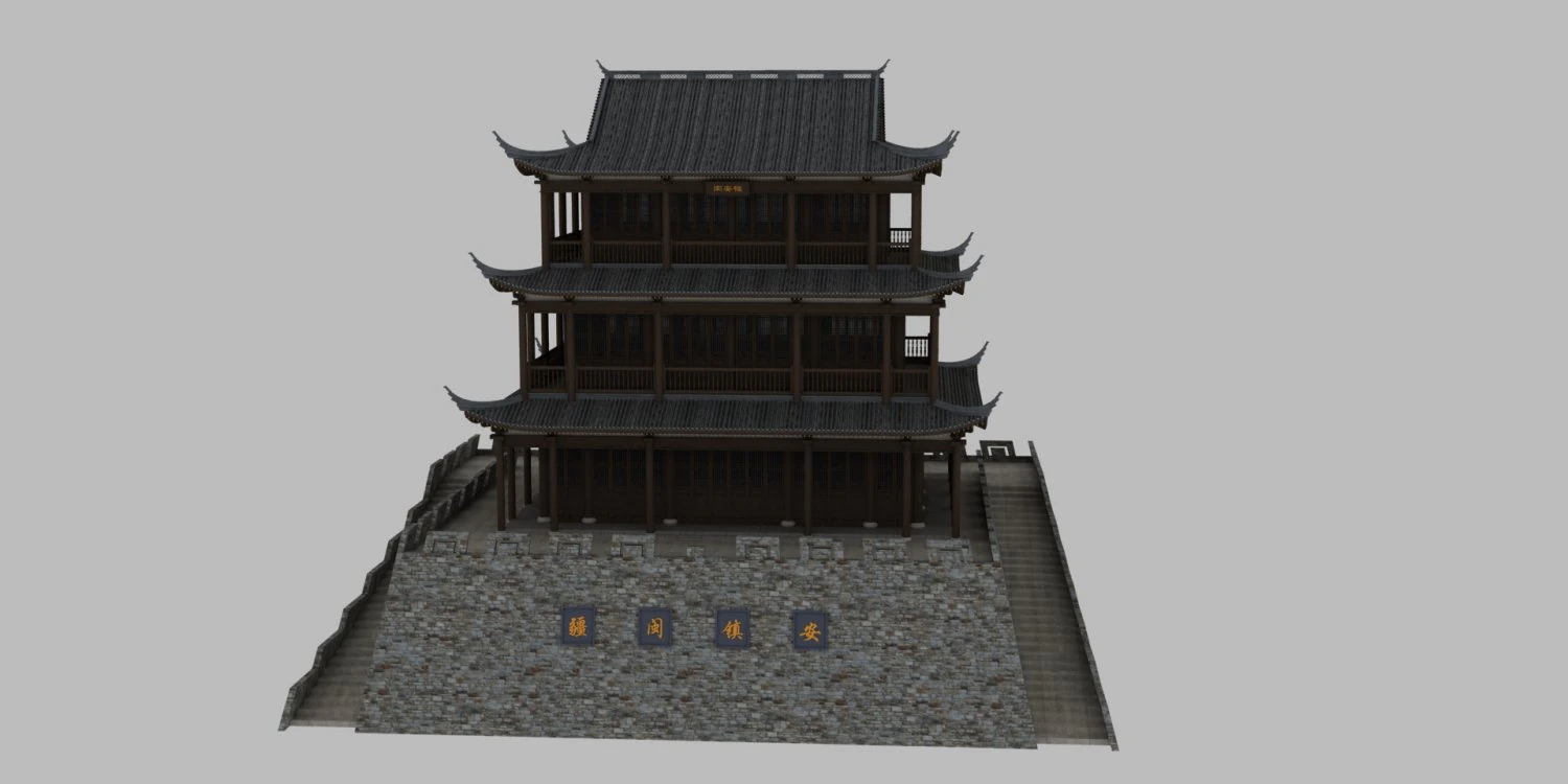 Ancient building 3D Model .c4d .max .obj .3ds .fbx .stl .blend 