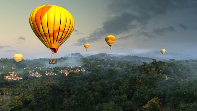 Hot air balloon 3D Model .c4d .max .obj .3ds .fbx .stl .blend 