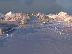 Ski facility 3D Model