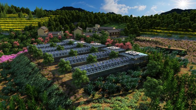 Mountain village Model 3D .c4d .max .obj .3ds .fbx .stl .blend 