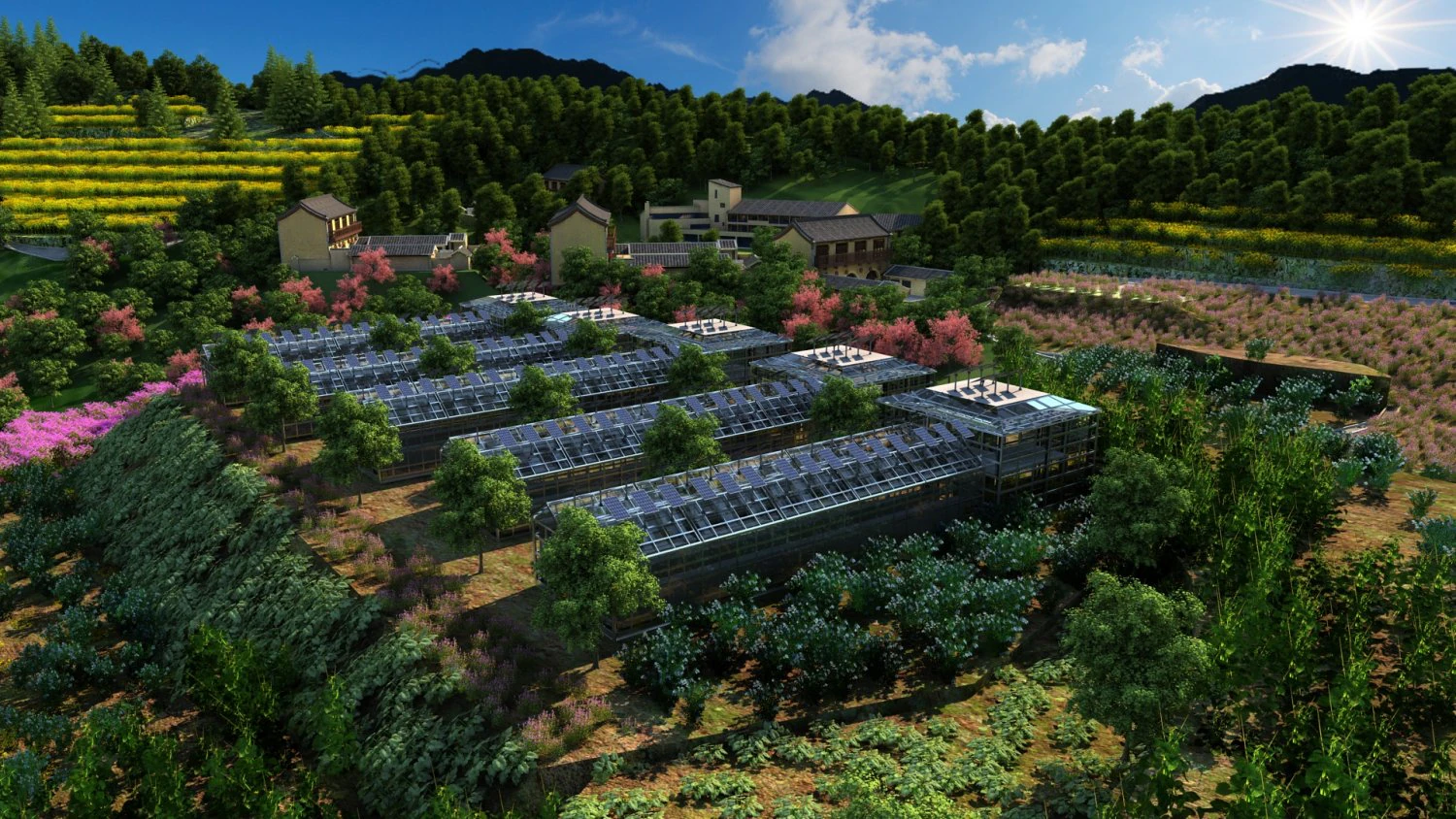 Mountain village 3D Model .c4d .max .obj .3ds .fbx .stl .blend 