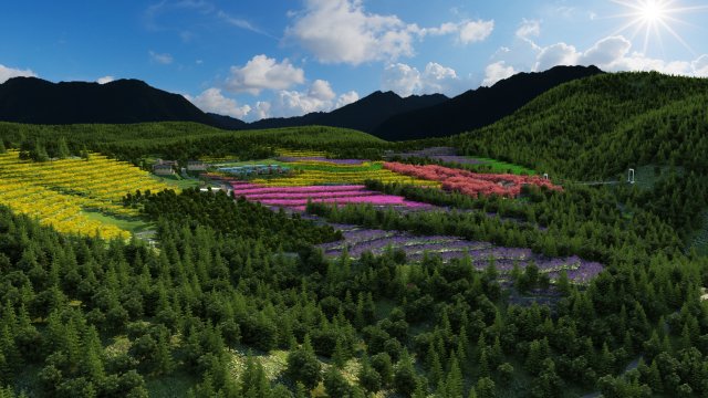 Mountain village 3D Model .c4d .max .obj .3ds .fbx .stl .blend