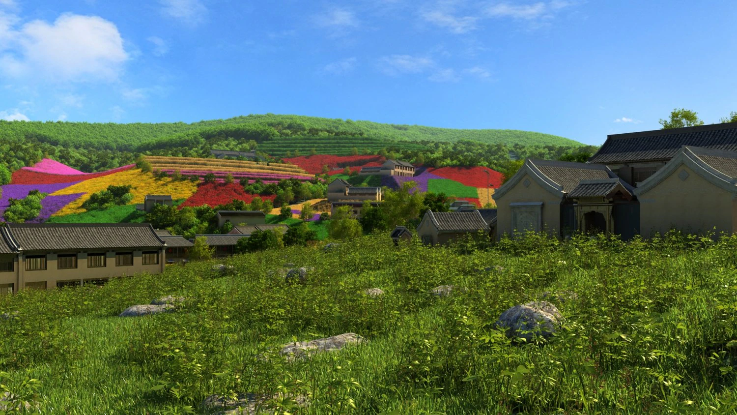 Mountain village 3D Model .c4d .max .obj .3ds .fbx .stl .blend 