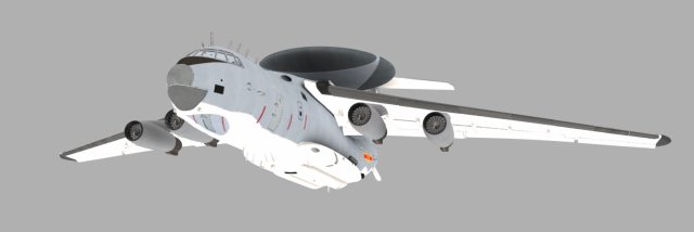 Early warning aircraft 3D Модель .c4d .max .obj .3ds .fbx .stl .blend 