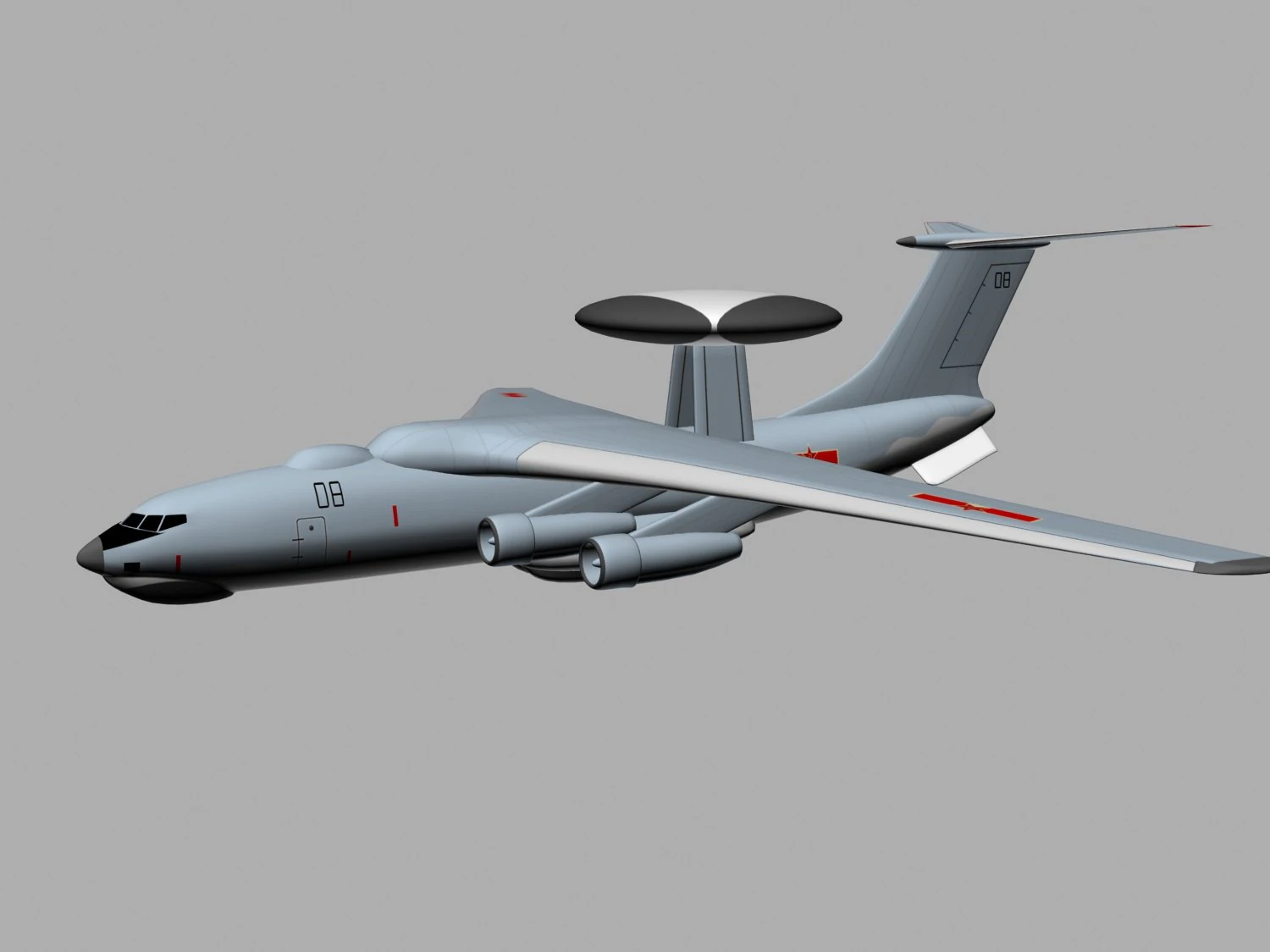Early warning aircraft 3D Model .c4d .max .obj .3ds .fbx .stl .blend 
