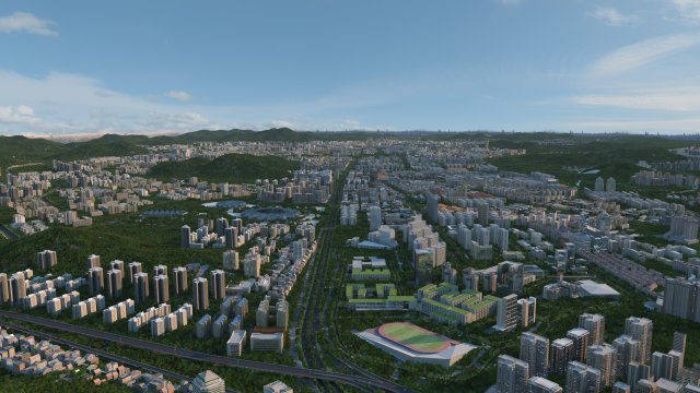 The view of the city Modello 3D .c4d .max .obj .3ds .fbx .stl .blend 