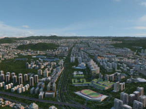 A vista da cidade Modelo 3D