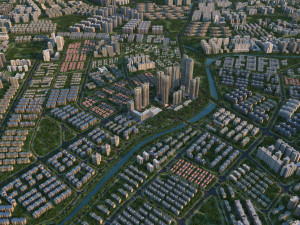 The view of the city Modello 3D