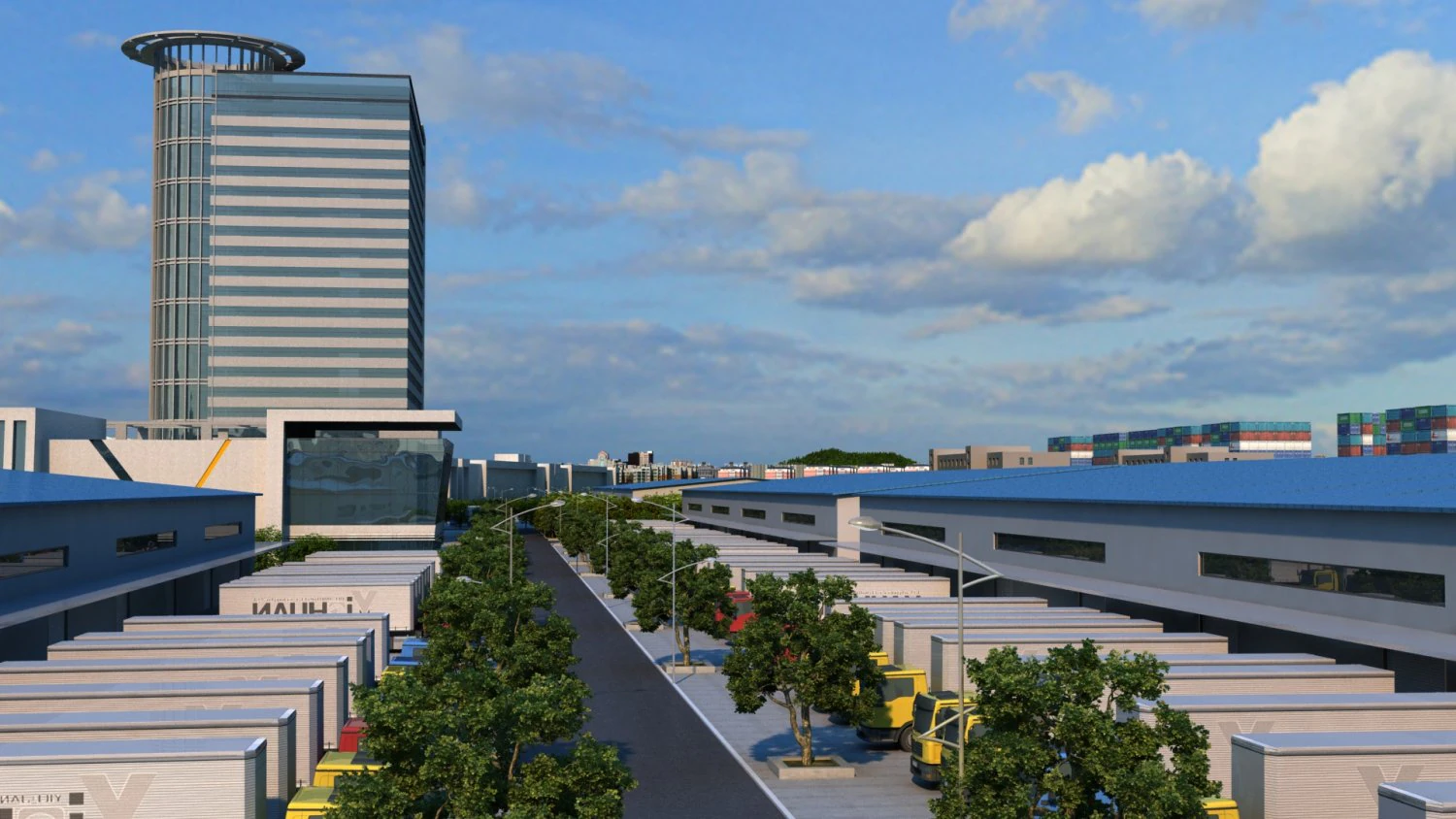 Logistics Warehouse 3D Model .c4d .max .obj .3ds .fbx .stl .blend 