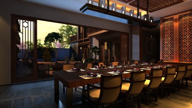 Buddhist hall Modèle 3D .c4d .max .obj .3ds .fbx .stl .blend 