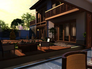Buddhist hall 3D Model