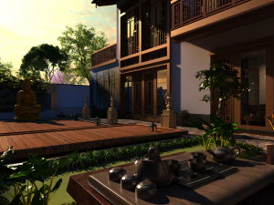 Buddhist hall 3D Model