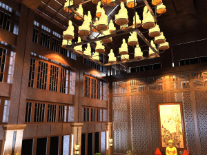 Buddhist hall Modèle 3D
