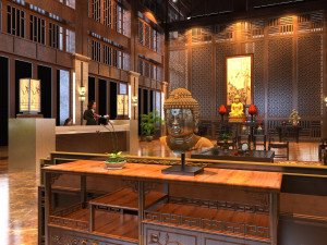 Buddhist hall Modèle 3D