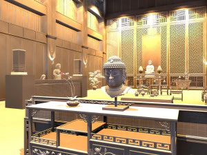 Buddhist hall 3D Model