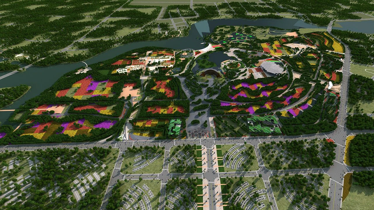 Garden Town 3D Model .c4d .max .obj .3ds .fbx .stl .blend 