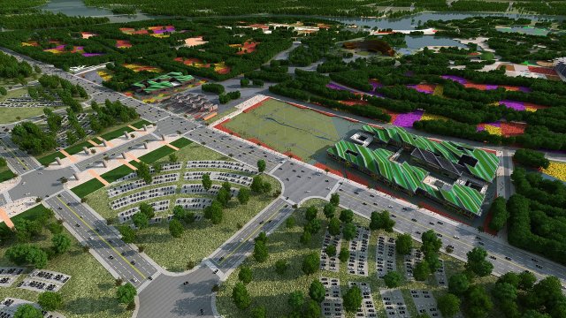 Garden Town Model 3D .c4d .max .obj .3ds .fbx .stl .blend