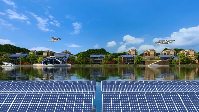 Solar town Model 3D .c4d .max .obj .3ds .fbx .stl .blend 